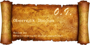 Obernyik Ibolya névjegykártya